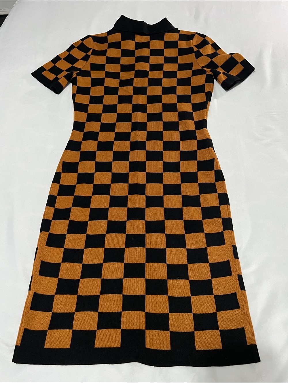Love Always by FCT Black Tan Checkered Knit Midi Dress - Picture 2 of 5